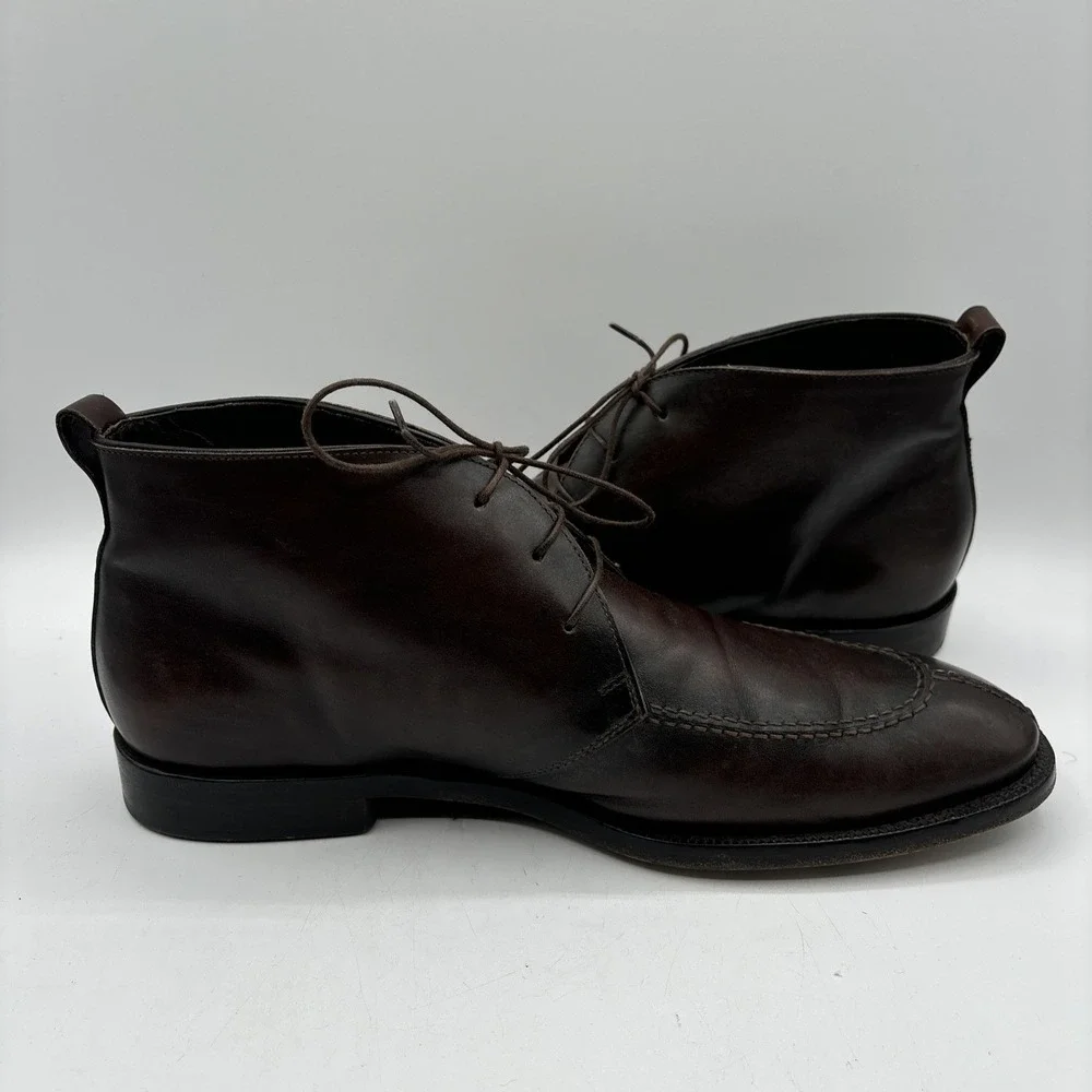 Allen Edmonds Rafael Men 11D Dark Brown Leather Split Toe Chukka Boot Dress Shoe